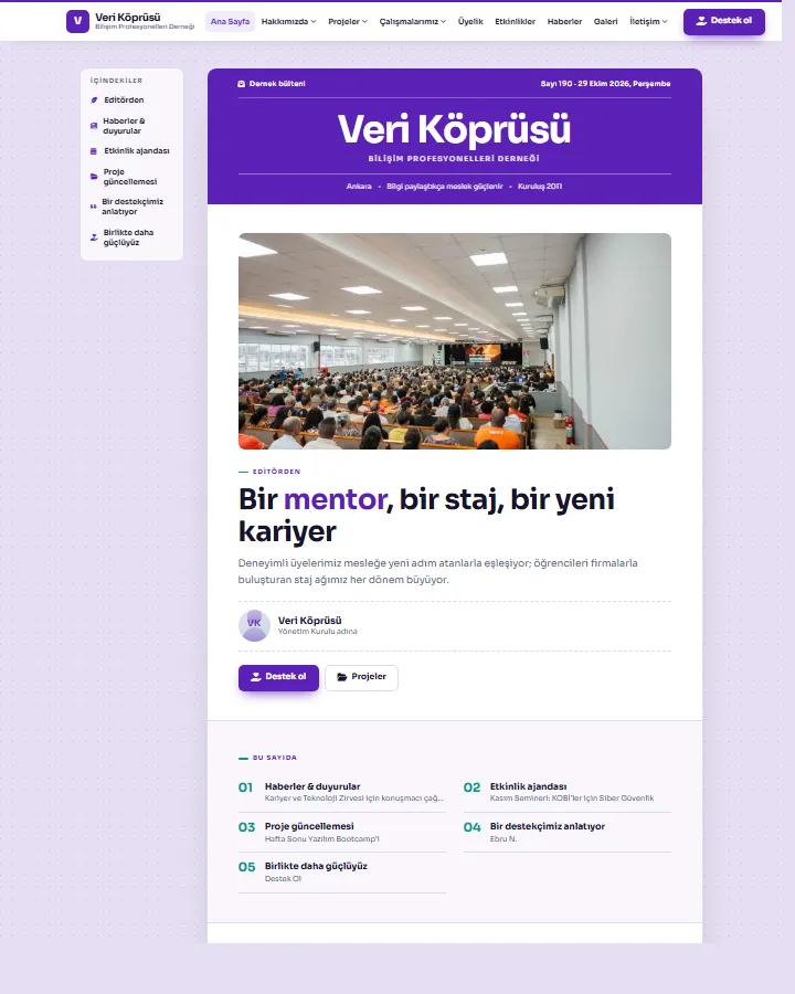 Tema 20 – Bülten tasarım önizlemesi